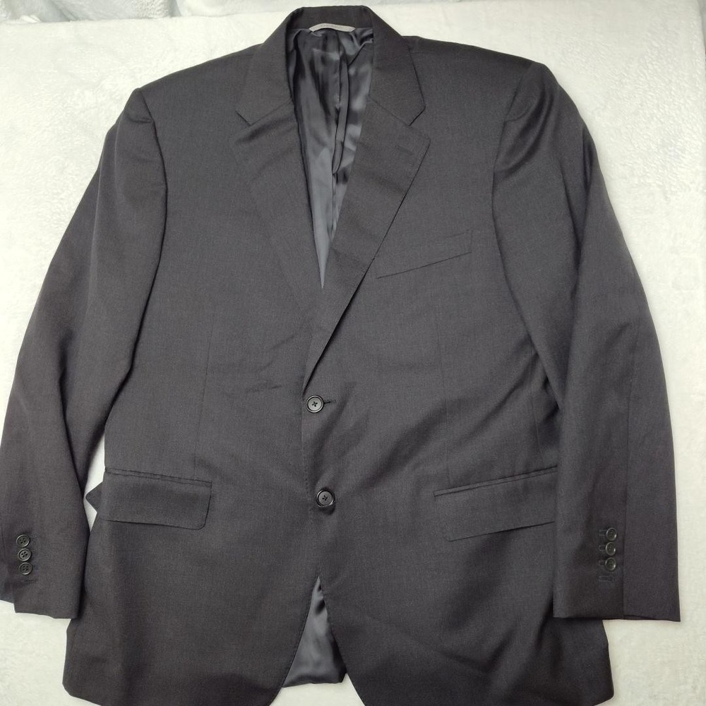 Canali Suit Jacket Mens 42R Gray Solid Wool 2 Button Blazer Made Italy Cupro